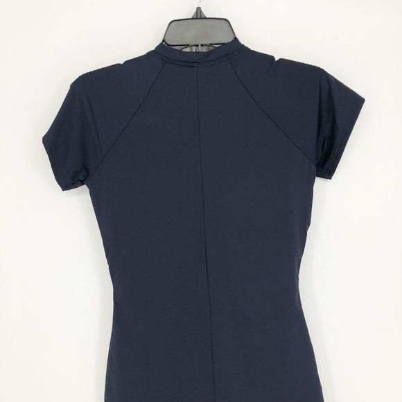 Sea Level Swim Women One Piece Swimsuit 8 Navy Blue Half Zip Short Sleeve NWOT - Picture 6 of 7